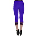 Blue Fractal Square Button Capri Leggings  View2