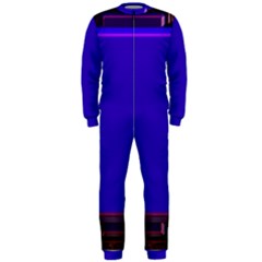 Blue Fractal Square Button Onepiece Jumpsuit (men)  by Simbadda