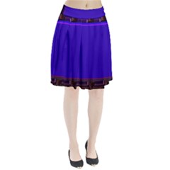 Blue Fractal Square Button Pleated Skirt by Simbadda