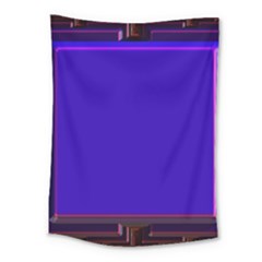 Blue Fractal Square Button Medium Tapestry by Simbadda