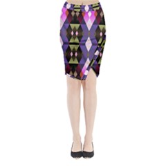 Geometric Abstract Background Art Midi Wrap Pencil Skirt