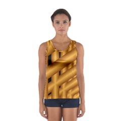 Fractal Background With Gold Pipes Women s Sport Tank Top 