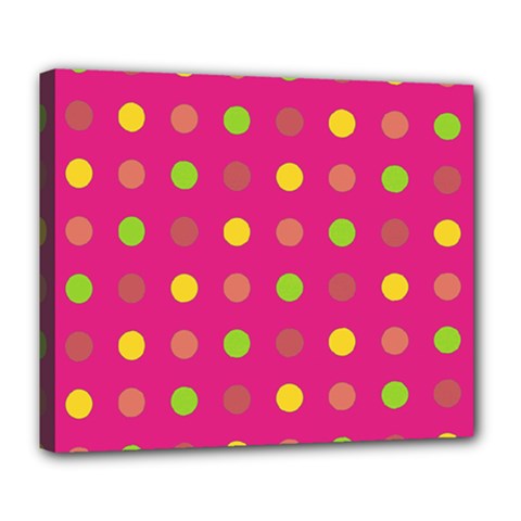 Polka Dots  Deluxe Canvas 24  X 20   by Valentinaart