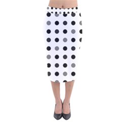 Polka Dots  Velvet Midi Pencil Skirt by Valentinaart
