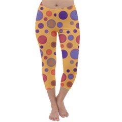 Polka Dots Capri Winter Leggings  by Valentinaart