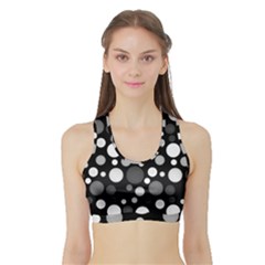 Polka Dots Sports Bra With Border by Valentinaart