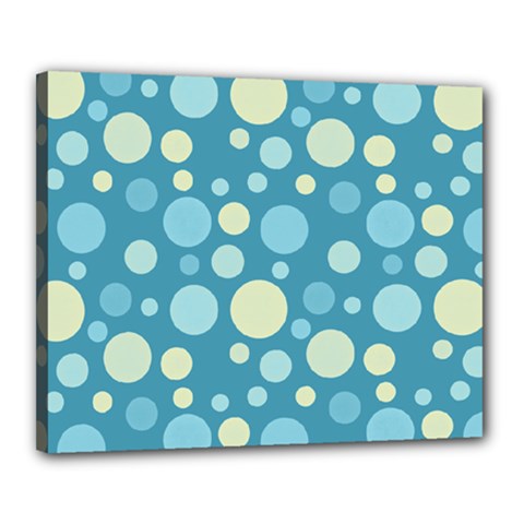 Polka Dots Canvas 20  X 16  by Valentinaart