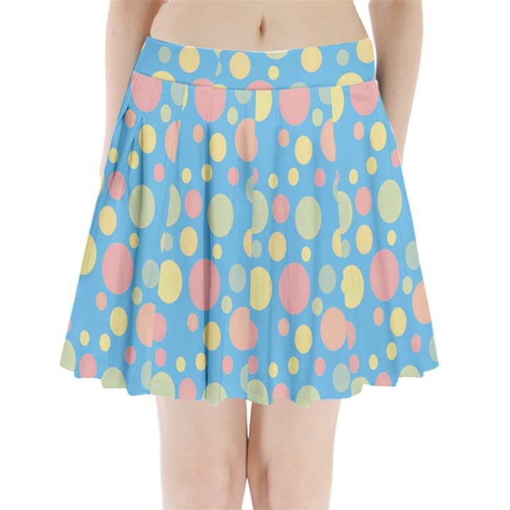Polka dots Pleated Mini Skirt