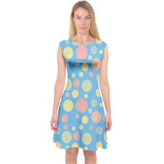 Polka Dots Capsleeve Midi Dress by Valentinaart