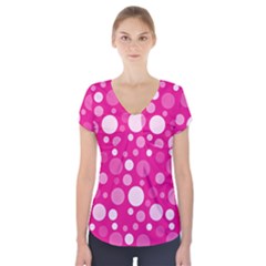 Polka Dots Short Sleeve Front Detail Top by Valentinaart