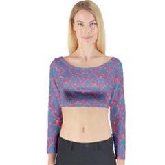 Pattern Long Sleeve Crop Top