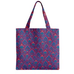 Pattern Zipper Grocery Tote Bag by Valentinaart
