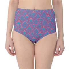 Pattern High-Waist Bikini Bottoms