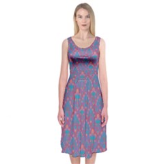 Pattern Midi Sleeveless Dress