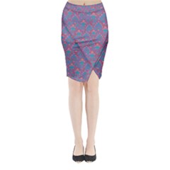 Pattern Midi Wrap Pencil Skirt