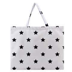 Stars Pattern Zipper Large Tote Bag