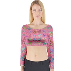 Toys pattern Long Sleeve Crop Top