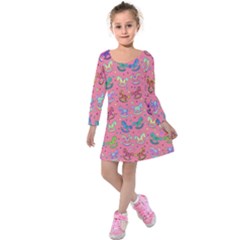 Toys pattern Kids  Long Sleeve Velvet Dress