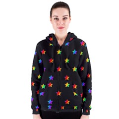 Stars Pattern Women s Zipper Hoodie