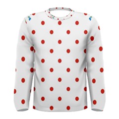 Flower Floral Polka Dot Orange Men s Long Sleeve Tee