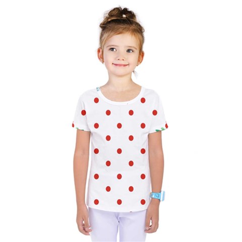 Flower Floral Polka Dot Orange Kids  One Piece Tee by Mariart