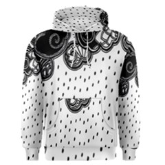 Batik Rain Black Flower Spot Men s Pullover Hoodie by Mariart