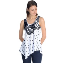 Batik Rain Black Flower Spot Sleeveless Tunic by Mariart