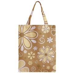 Flower Floral Star Sunflower Grey Zipper Classic Tote Bag