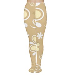 Flower Floral Star Sunflower Grey Women s Tights