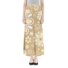 Flower Floral Star Sunflower Grey Maxi Skirts