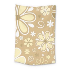 Flower Floral Star Sunflower Grey Small Tapestry