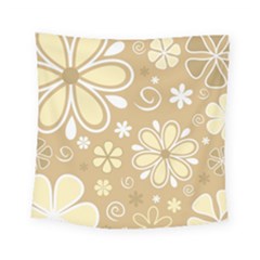 Flower Floral Star Sunflower Grey Square Tapestry (Small)