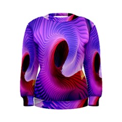 Digital Art Spirals Wave Waves Chevron Red Purple Blue Pink Women s Sweatshirt by Mariart