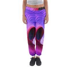 Digital Art Spirals Wave Waves Chevron Red Purple Blue Pink Women s Jogger Sweatpants by Mariart