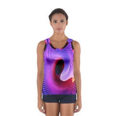 Digital Art Spirals Wave Waves Chevron Red Purple Blue Pink Women s Sport Tank Top  by Mariart