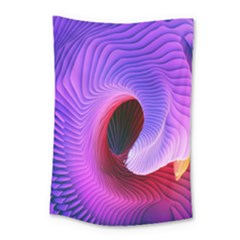 Digital Art Spirals Wave Waves Chevron Red Purple Blue Pink Small Tapestry by Mariart