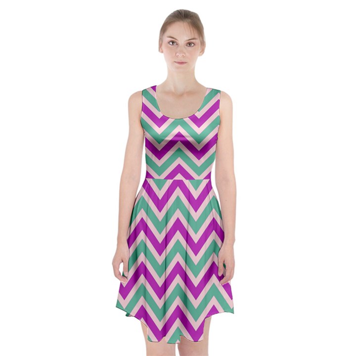 Zig zags pattern Racerback Midi Dress