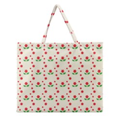 Flower Floral Sunflower Rose Star Red Green Zipper Large Tote Bag by Mariart