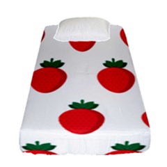 Fruit Strawberries Red Green Fitted Sheet (single Size)