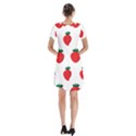 Fruit Strawberries Red Green Short Sleeve V-neck Flare Dress View2