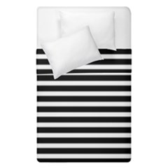 Horizontal Stripes Black Duvet Cover Double Side (single Size) by Mariart