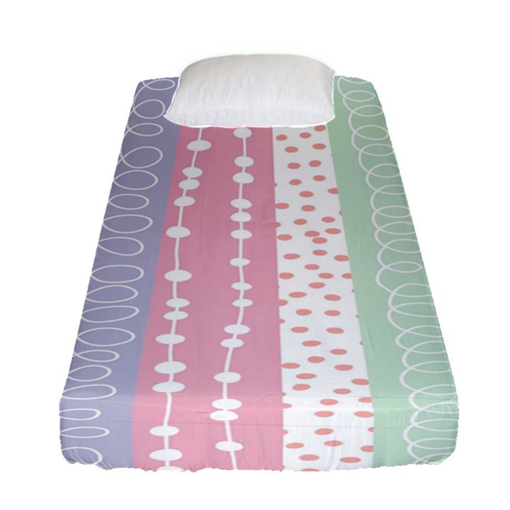 Heart Love Valentine Polka Dot Pink Blue Grey Purple Red Fitted Sheet (Single Size)