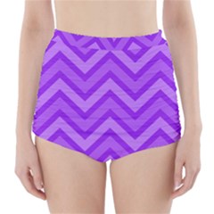 Zig Zags Pattern High-waisted Bikini Bottoms