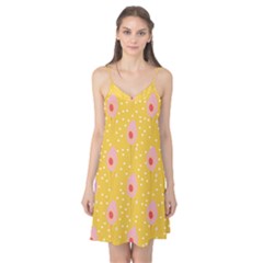 Flower Floral Tulip Leaf Pink Yellow Polka Sot Spot Camis Nightgown by Mariart