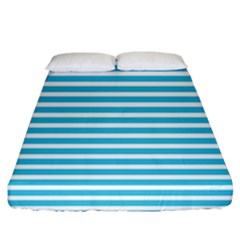 Horizontal Stripes Blue Fitted Sheet (king Size)