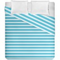 Horizontal Stripes Blue Duvet Cover Double Side (California King Size) View1