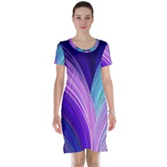 Color Purple Blue Pink Short Sleeve Nightdress by Mariart