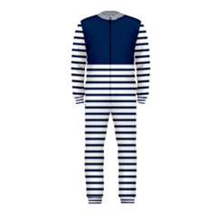 Horizontal Stripes Blue White Line Onepiece Jumpsuit (kids) by Mariart