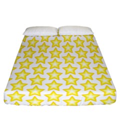 Yellow Orange Star Space Light Fitted Sheet (california King Size) by Mariart