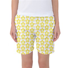 Yellow Orange Star Space Light Women s Basketball Shorts by Mariart